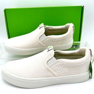 $85 NEW Carium Slip on Canvas Organic Cotton Sneaker Off White 8 D101